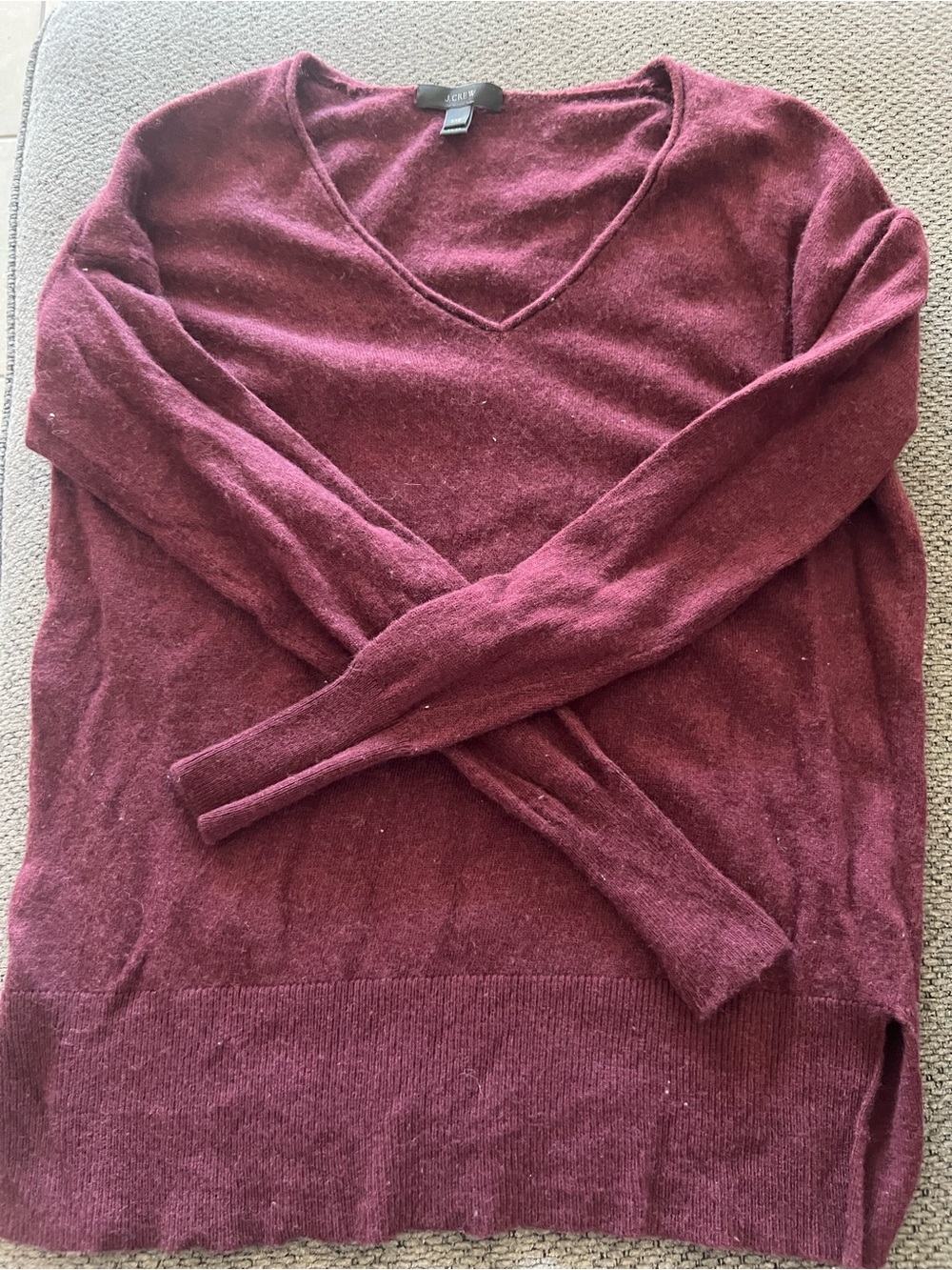 J. Crew Women's V-Neck Sweater in Wine